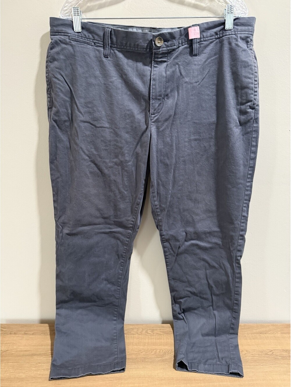 Wallin & Bros. Chino Pants Gray Cotton Twill Stretch Slim Straight Pockets 38W